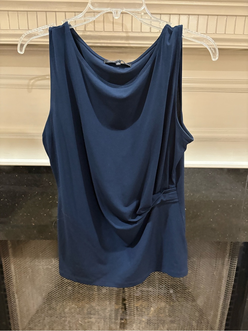 Jones New York Navy Draped Sleeveless Camisole